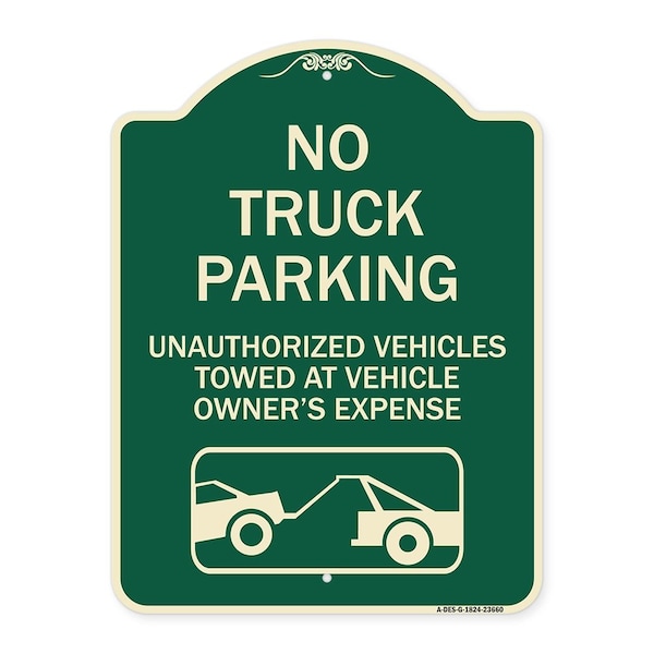 Signmission No Parking No Truck Parking Unauthorized Vehicles Towed at Vehicle Owners Expense W, G-1824-23660 A-DES-G-1824-23660 - main